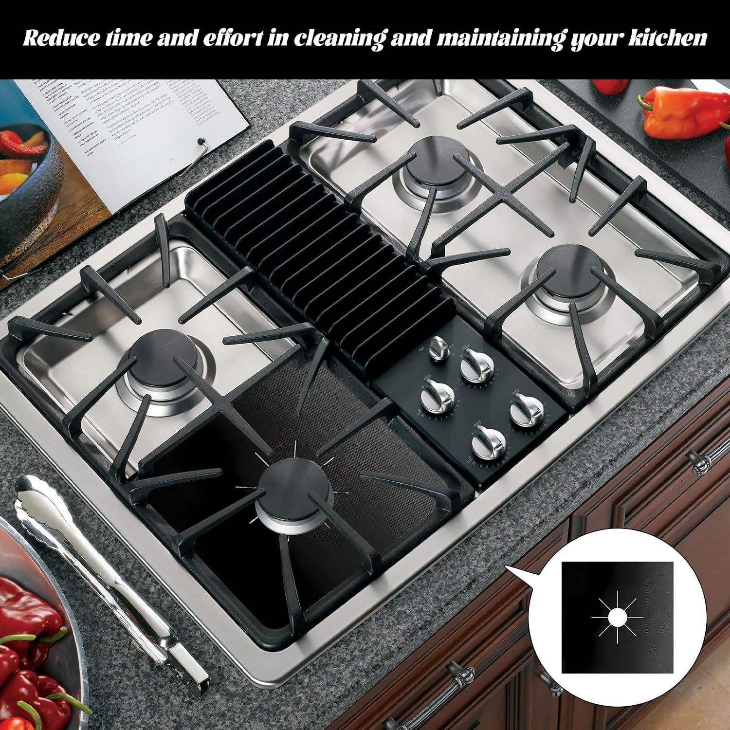 Gas Stove Protector Mat Heat Resistant Burner Covers for Easy Cleaning and Protection