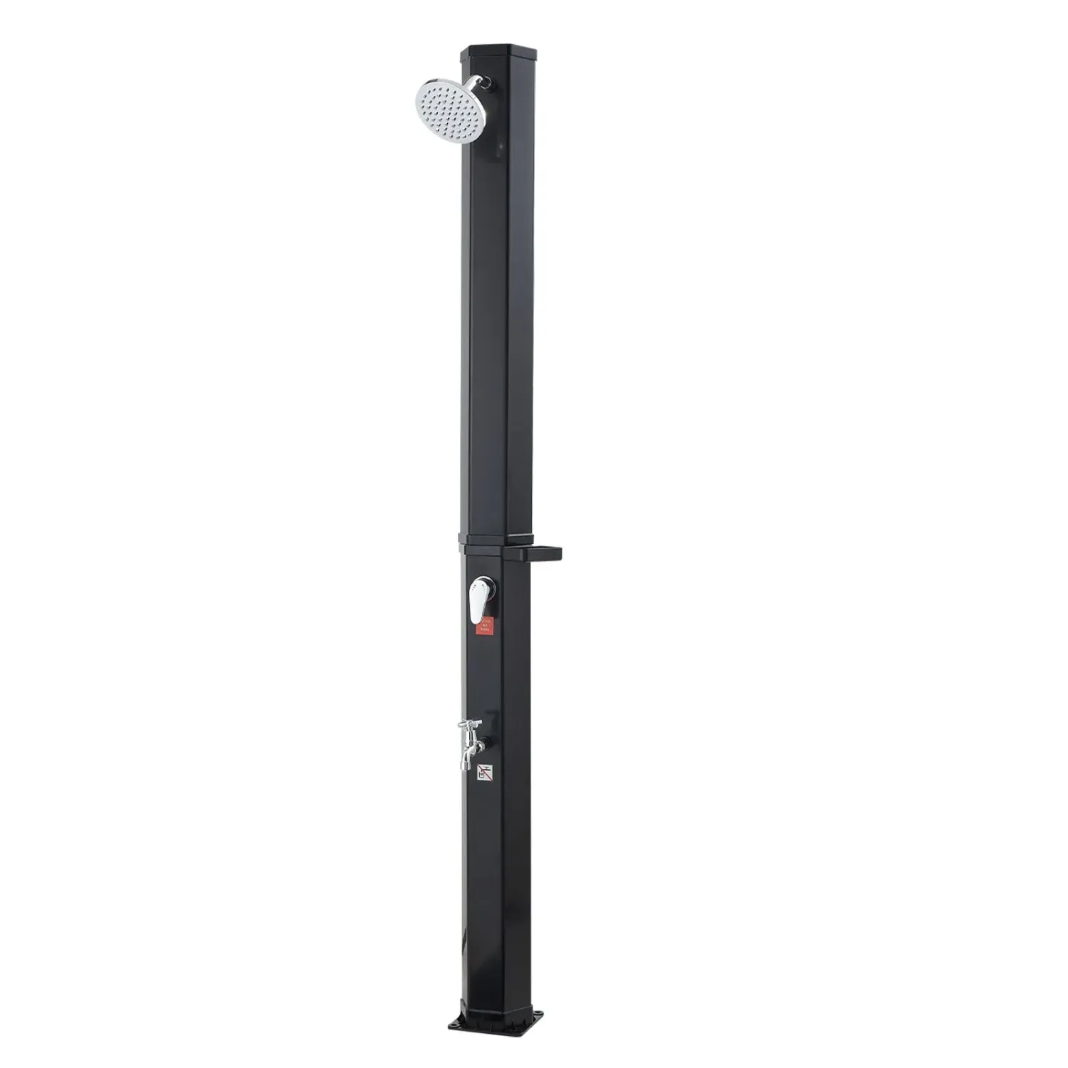 Solar Heated Outdoor Shower – Hot &amp; Cold Water with Foot Rinse