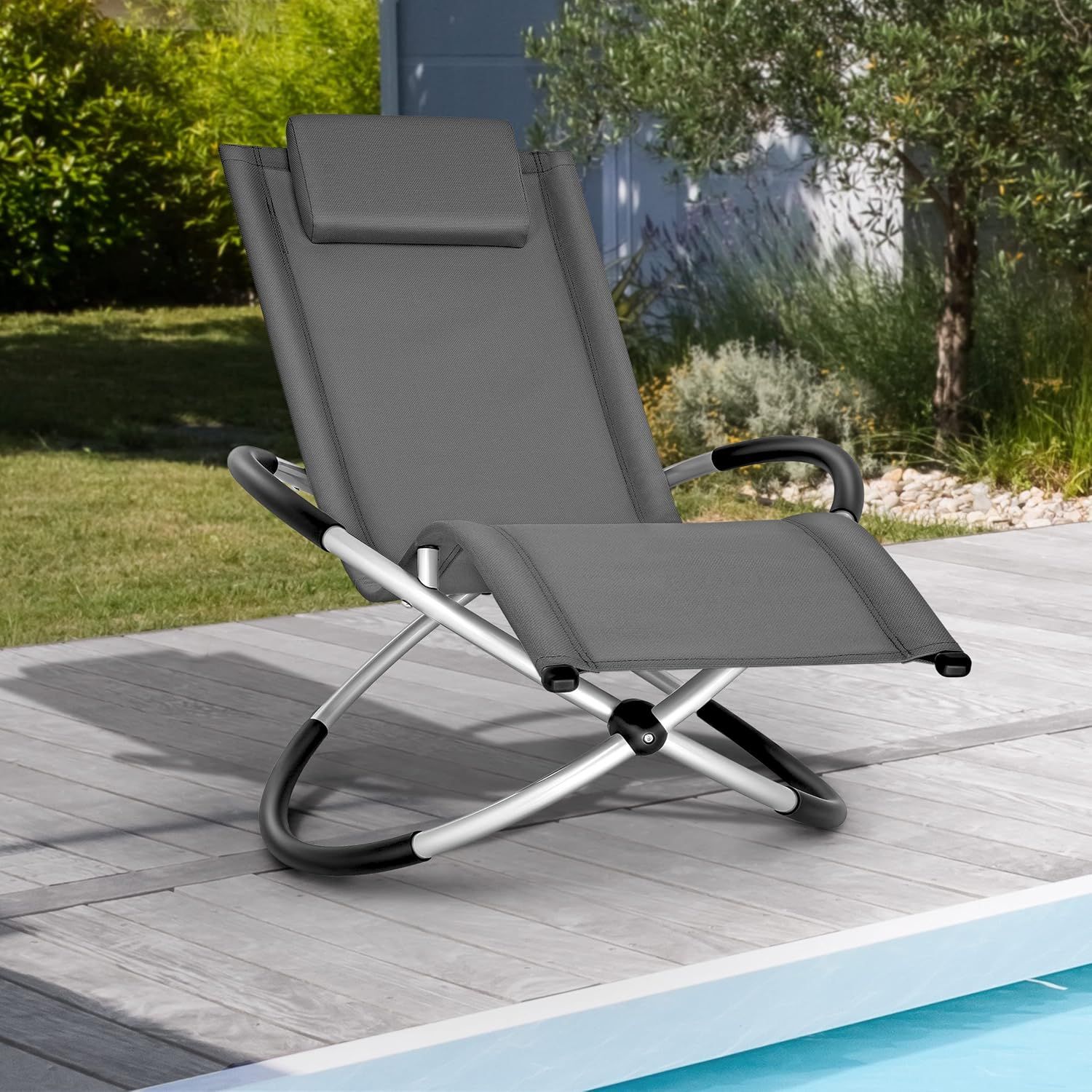 Relaxation Garden Lounger Recliner – Ergonomic Rocking Sun Lounger