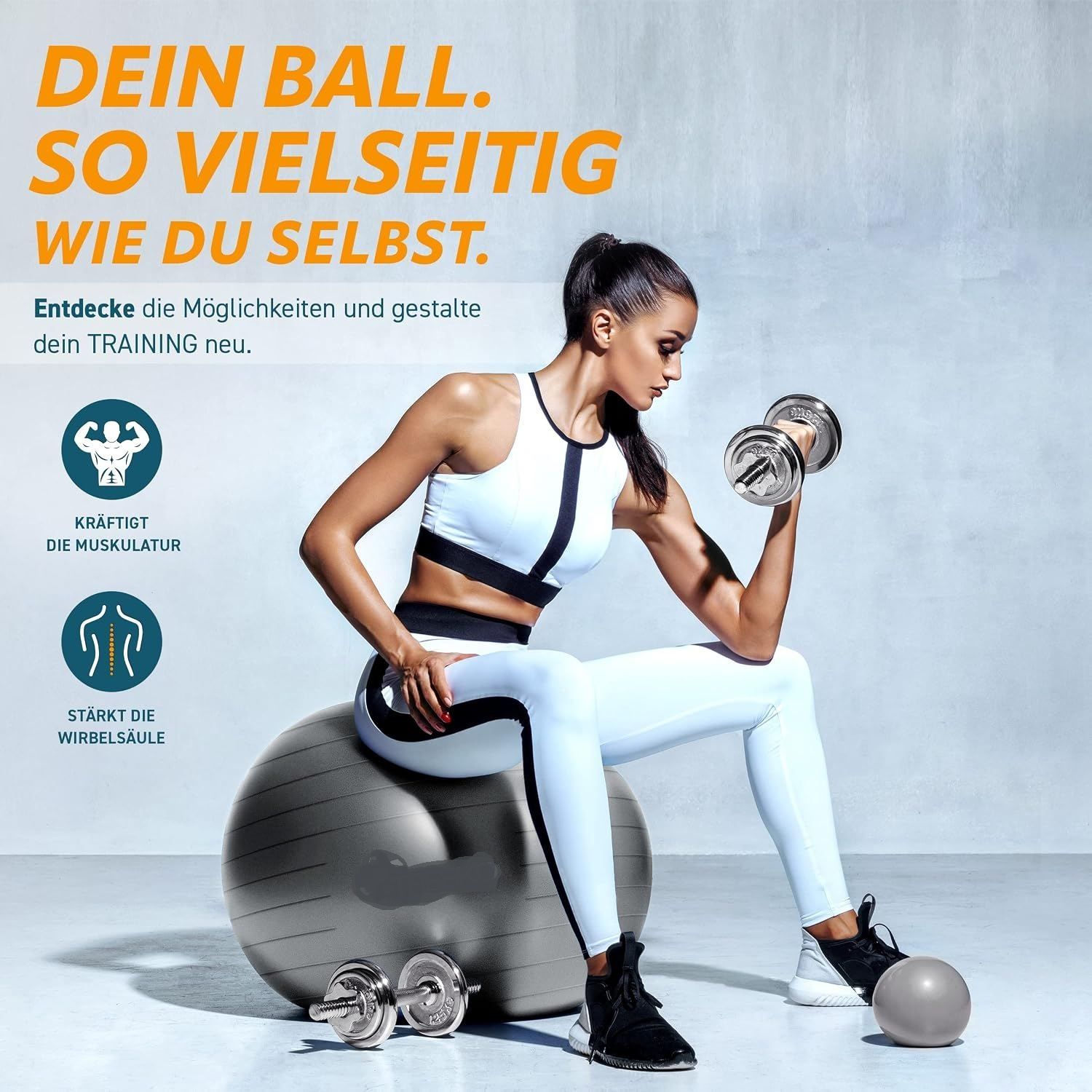 Exercise Ball Anti-Burst 300kg Pilates Yoga Fitness Ball with Pump