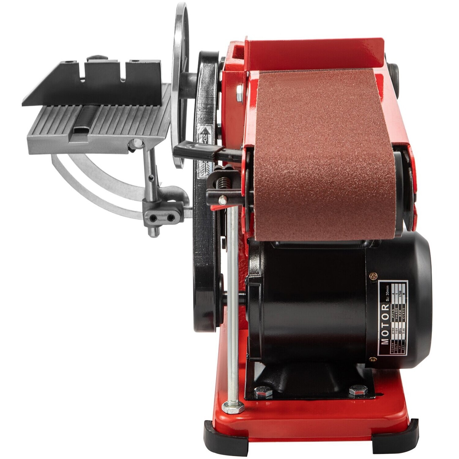 1420 r/min Adjustable Electric Bench Belt Sander – 4" x 36" with 6" Disc, Includes 4 Rubber Foot Pads &amp; Combo