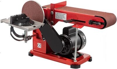 1420 r/min Adjustable Electric Bench Belt Sander – 4" x 36" with 6" Disc, Includes 4 Rubber Foot Pads &amp; Combo