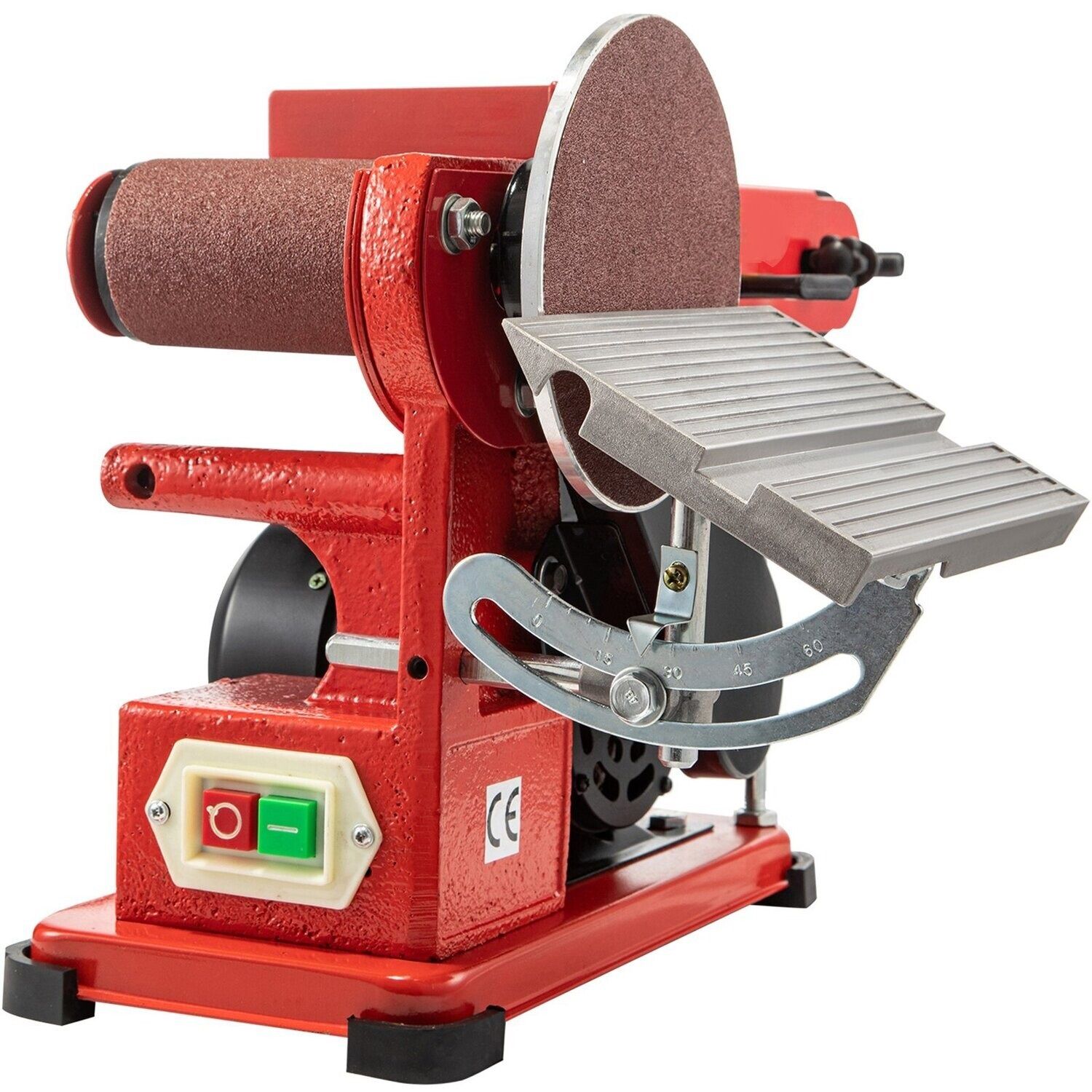 1420 r/min Adjustable Electric Bench Belt Sander – 4" x 36" with 6" Disc, Includes 4 Rubber Foot Pads &amp; Combo