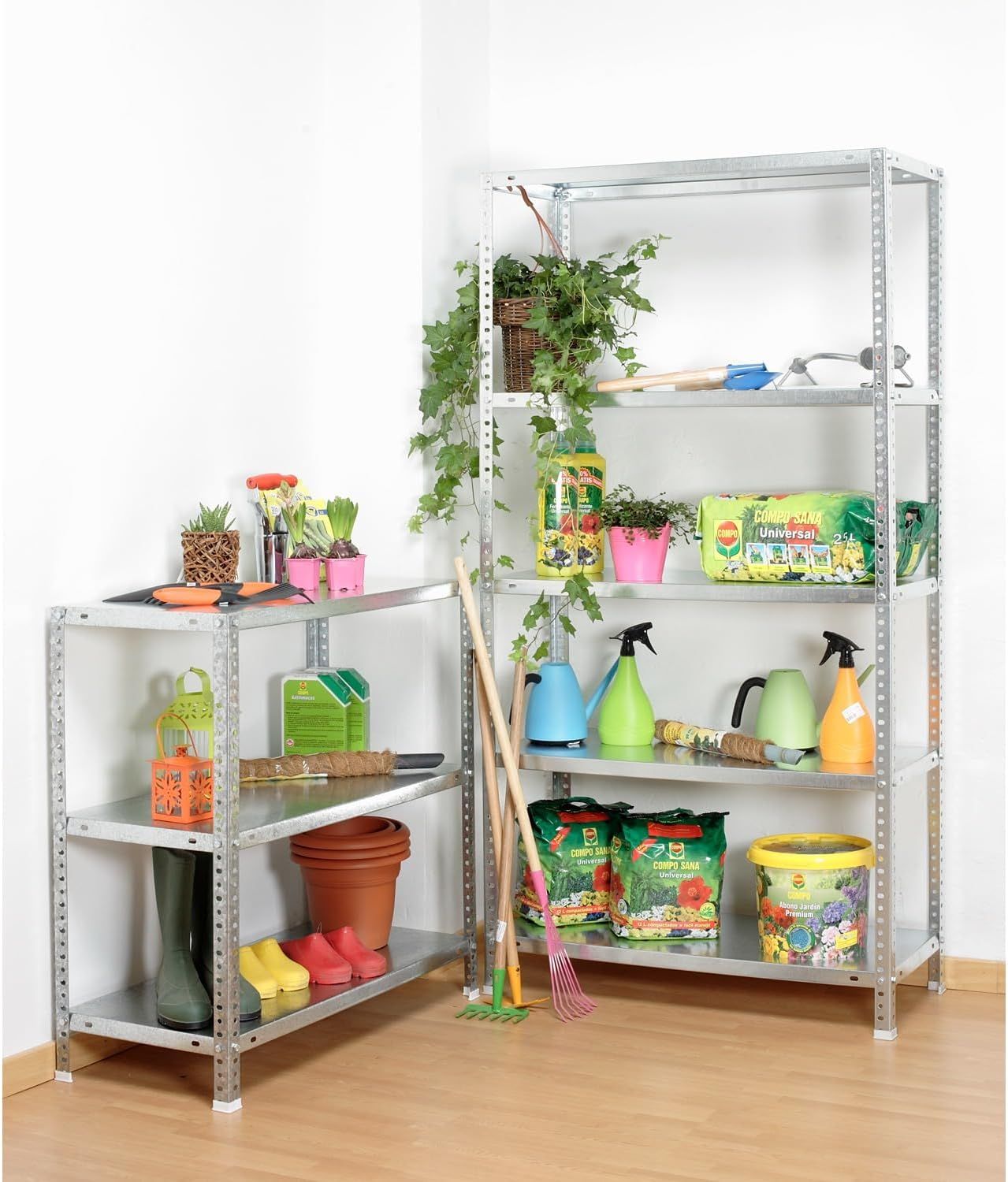 2 Bay Heavy Duty Racking 5 Tier Galvanised Storage Shelves 180x90x30cm Industrial Rack