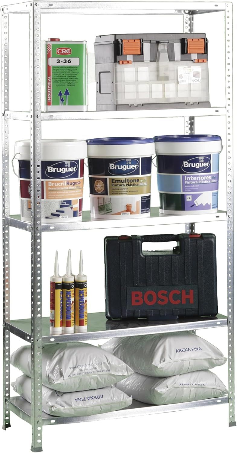 2 Bay Heavy Duty Racking 5 Tier Galvanised Storage Shelves 180x90x30cm Industrial Rack