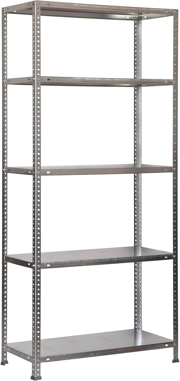 2 Bay Heavy Duty Racking 5 Tier Galvanised Storage Shelves 180x90x30cm Industrial Rack