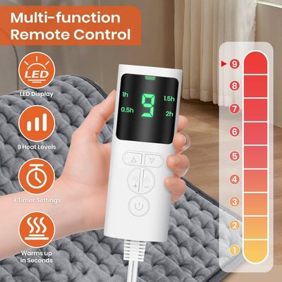 Electric Heating Pad 60x30cm with 9 Heat Levels