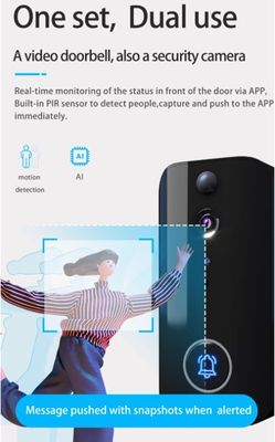 Smart Wifi Wireless Video Doorbell Camera – 1080P HD, PIR Motion Detection &amp; Two-Way Audio