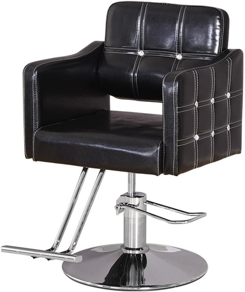 Hydraulic Retro Barber Chair Black Salon Styling Chair 330lbs Load