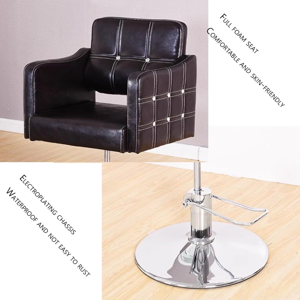 Hydraulic Retro Barber Chair Black Salon Styling Chair 330lbs Load