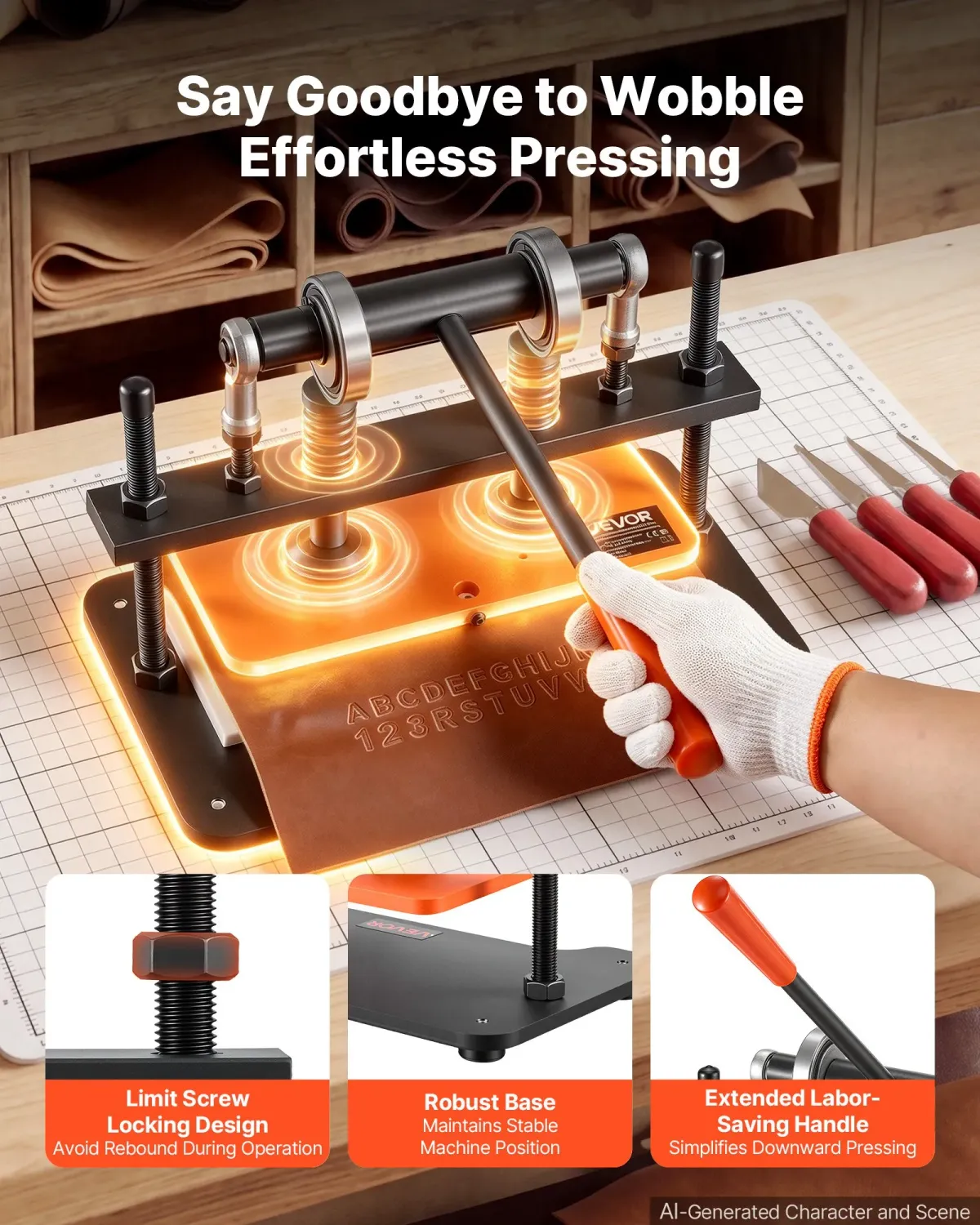 Leather Cutting Machine 280x140mm Hand Press