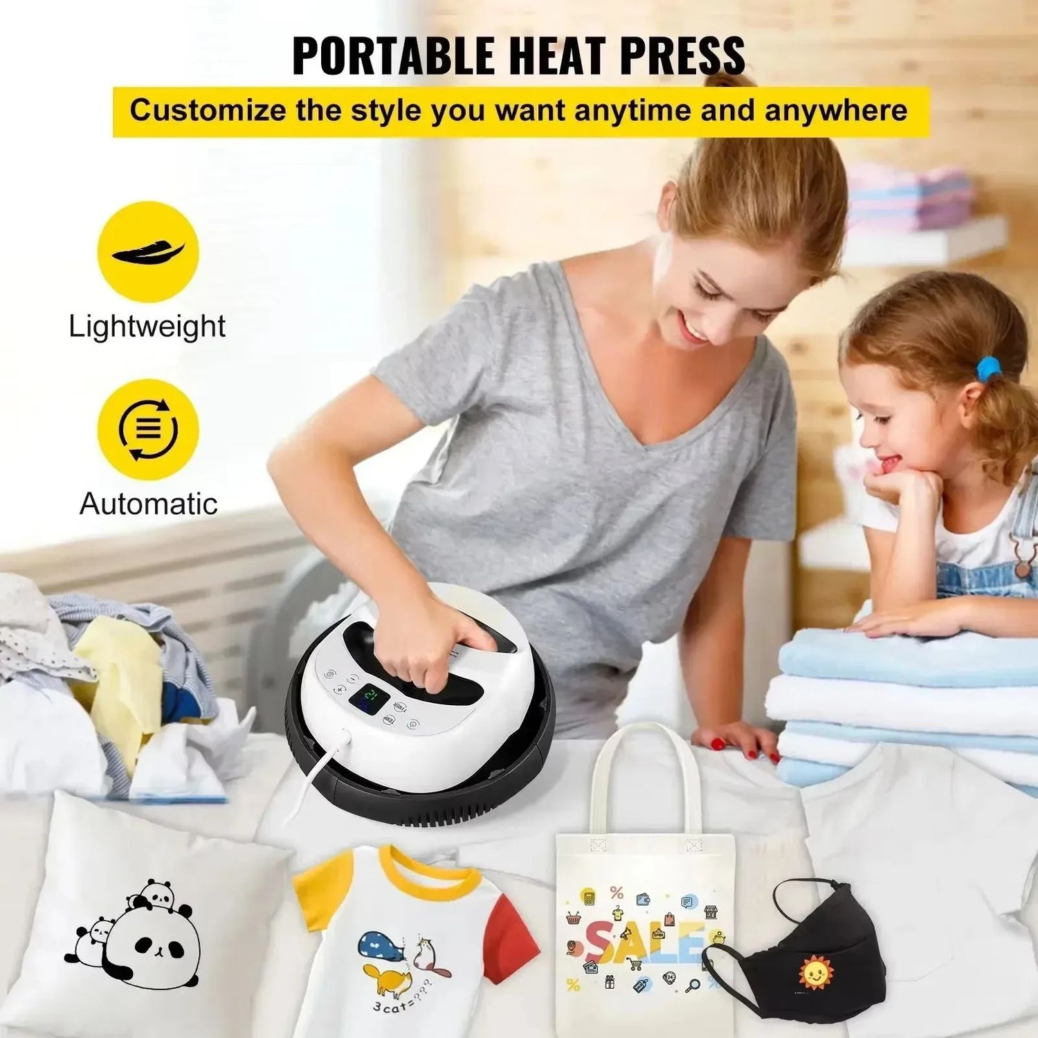 SIHAO 30 × 23 cm Digital Heat Press Machine – 5 Pressure Modes