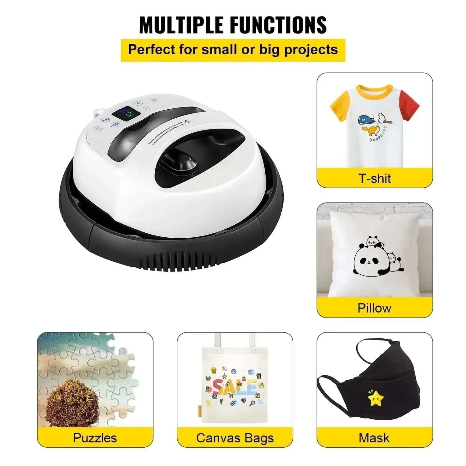 SIHAO 30 × 23 cm Digital Heat Press Machine – 5 Pressure Modes
