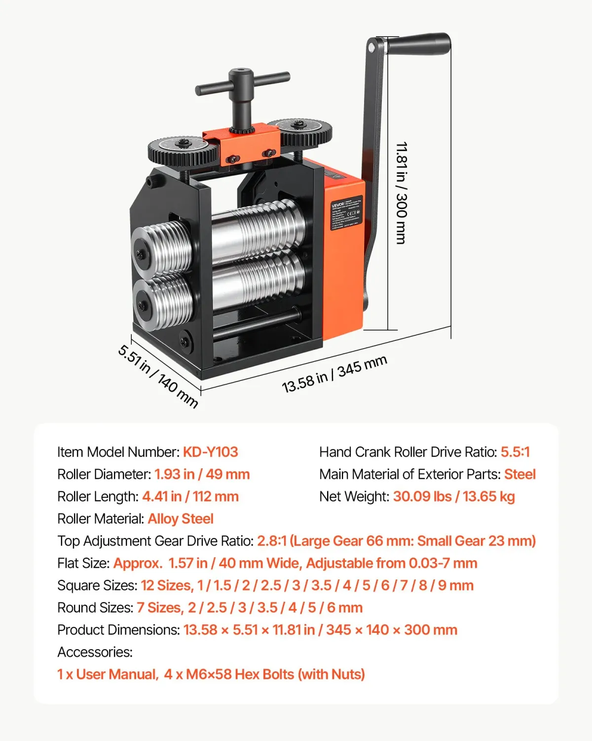 3-in-1 Metal Rolling Mill for Gold, Silver and Copper