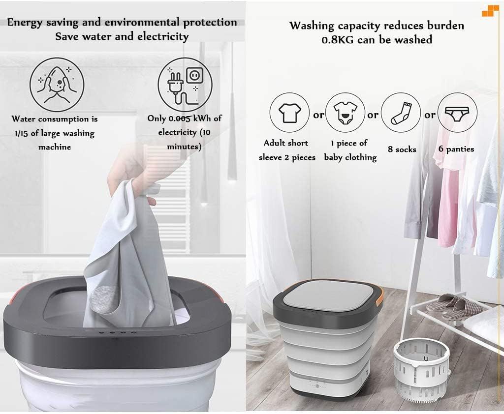 Portable &amp; Foldable Mini Washing Machine with Spin Dryer – 0.8kg