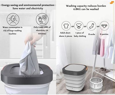 Portable &amp; Foldable Mini Washing Machine with Spin Dryer – 0.8kg