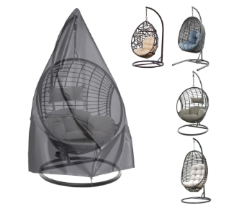 Windproof Anti-UV Garden Hanging Chair Cover Patio Hanging Egg Chair Covers Waterproof  Fabric Outdoor Cocoon Swing Egg Chair Cover with Zipper, (190x115cm)