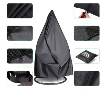 Windproof Anti-UV Garden Hanging Chair Cover Patio Hanging Egg Chair Covers Waterproof Heavy Duty 600D Oxford Fabric Outdoor Cocoon Swing Egg Chair Cover with Zipper, (190x115cm)