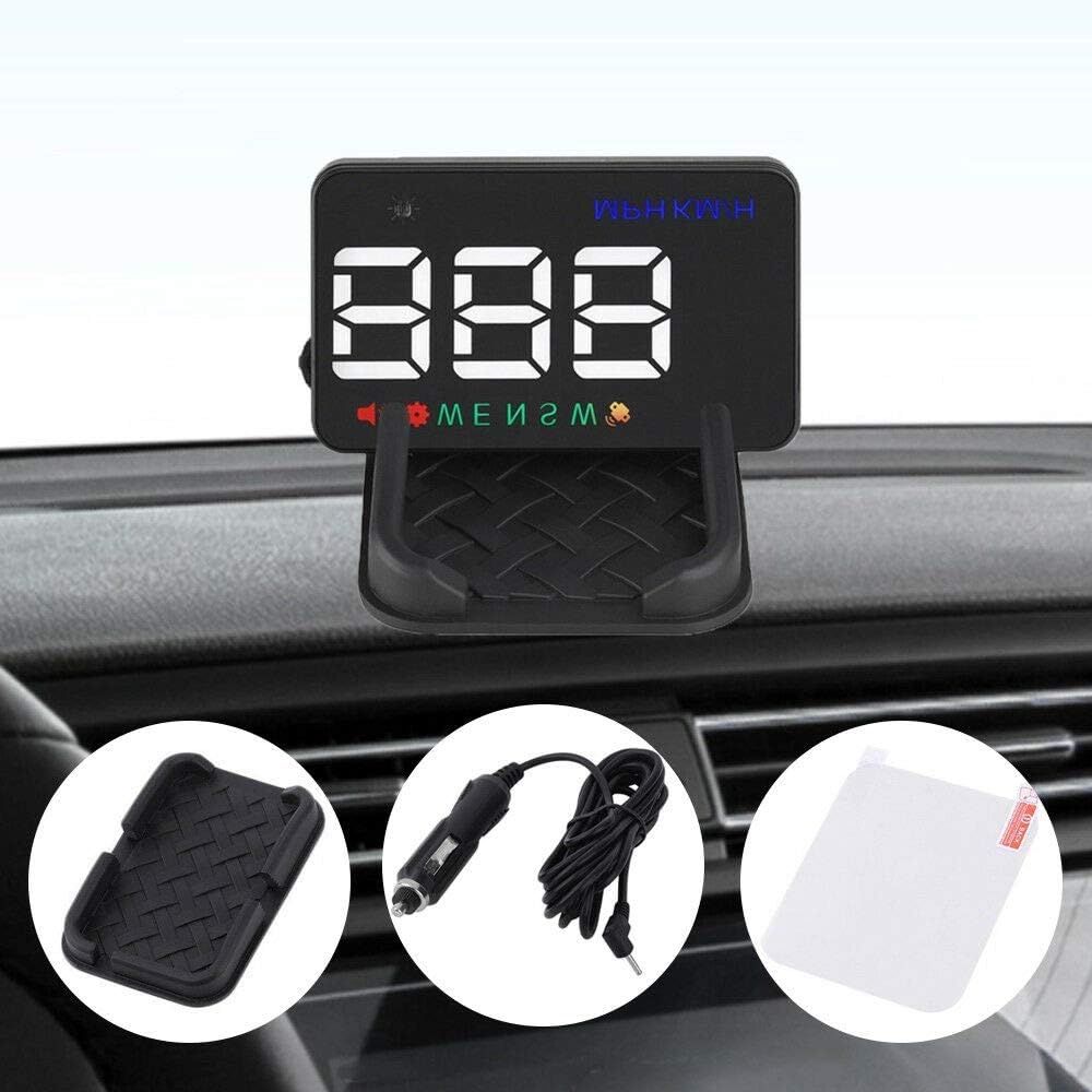 Car HUD Display GPS Digital Speedometer Over Speed Alert