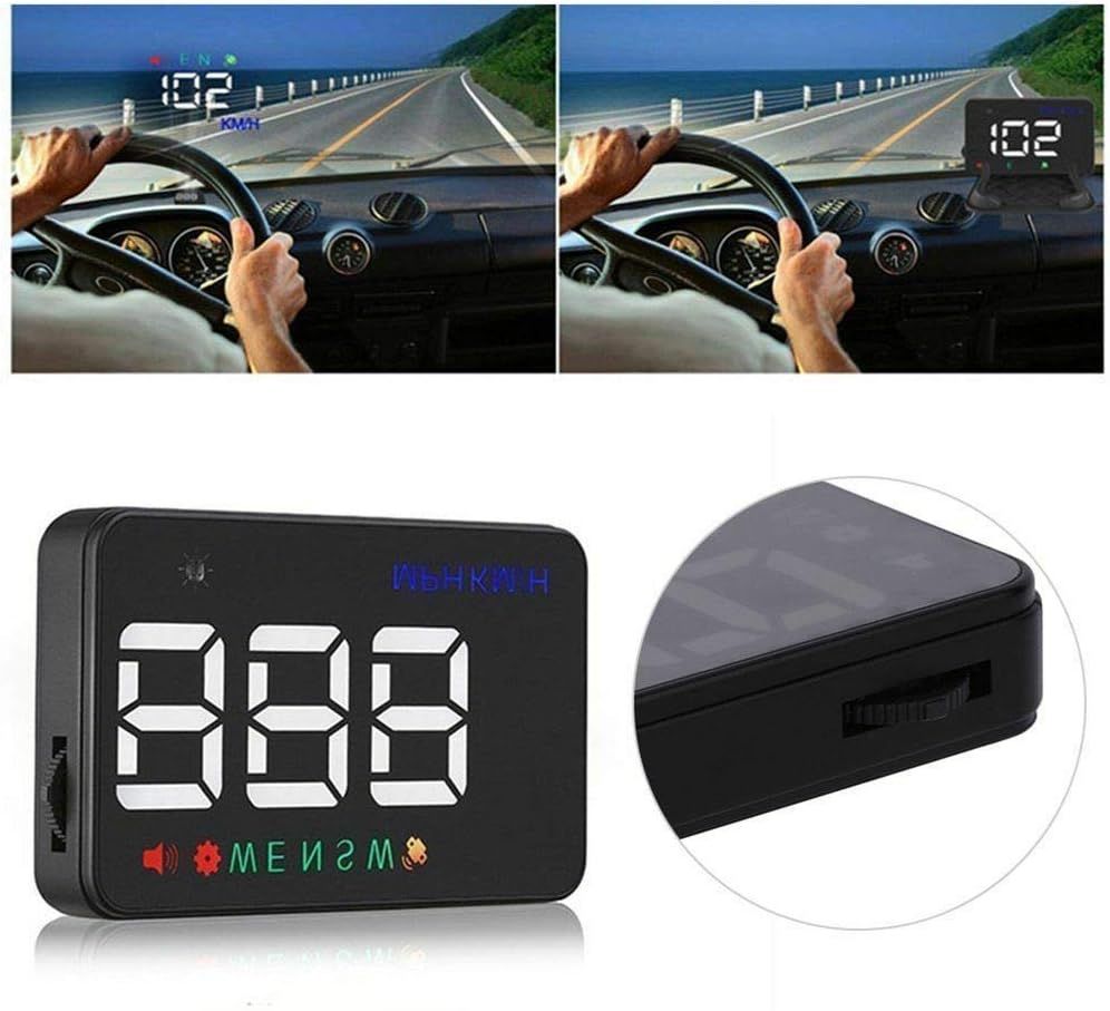 Car HUD Display GPS Digital Speedometer Over Speed Alert