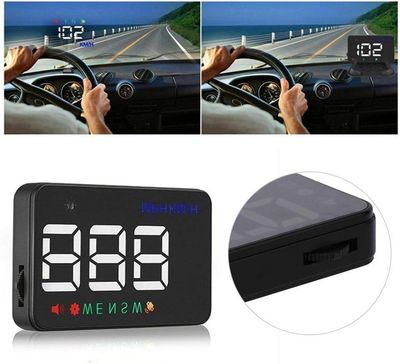 Car HUD Display GPS Digital Speedometer Over Speed Alert