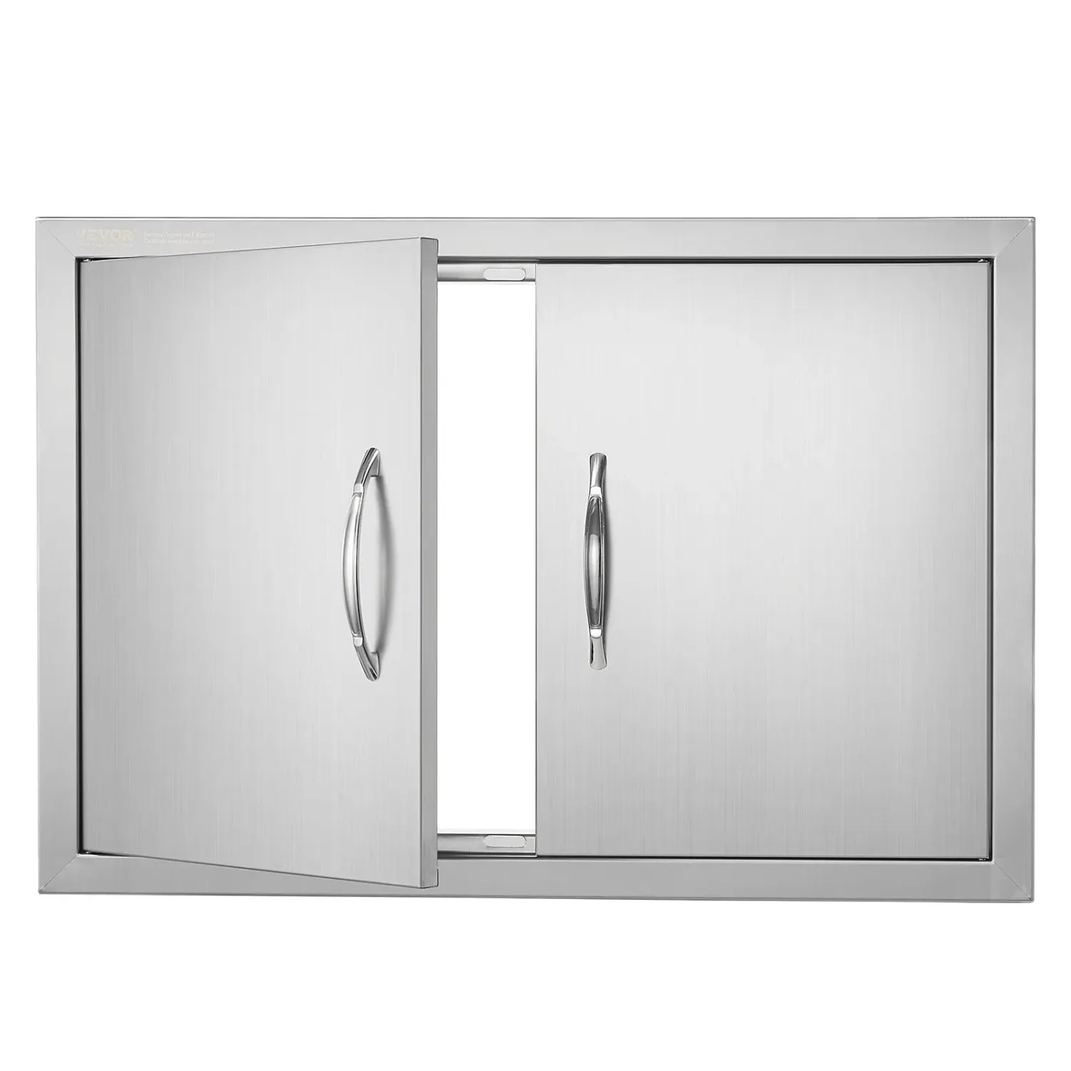 BBQ Access Door 28 x 19 Inch, Double Stainless Steel Outdoor Kitchen Cabinet Door with Handles for BBQ Island