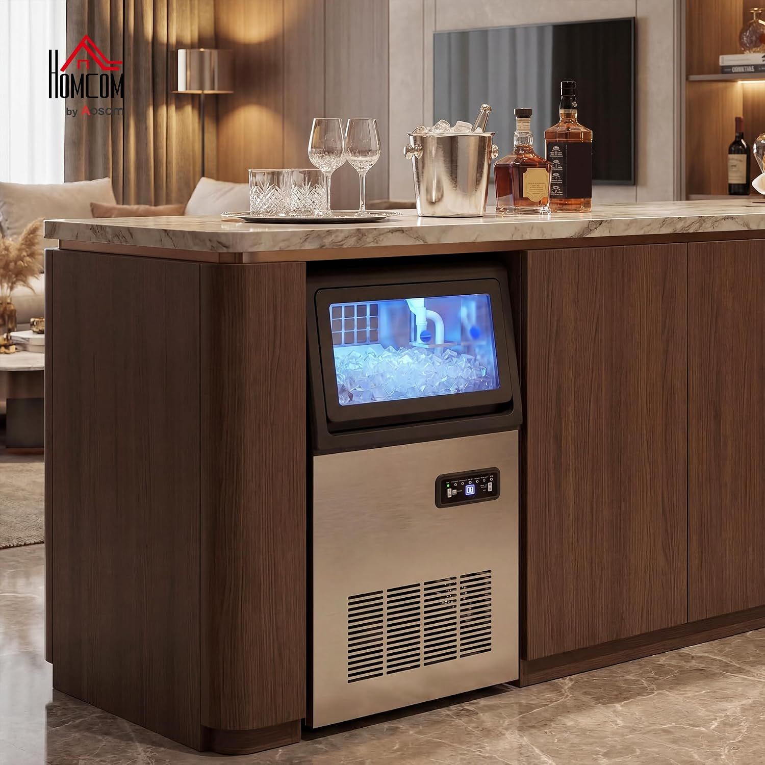 Commercial Ice Maker Machine 36KG/24H Stainless Steel Self Cleaning Ice Maker