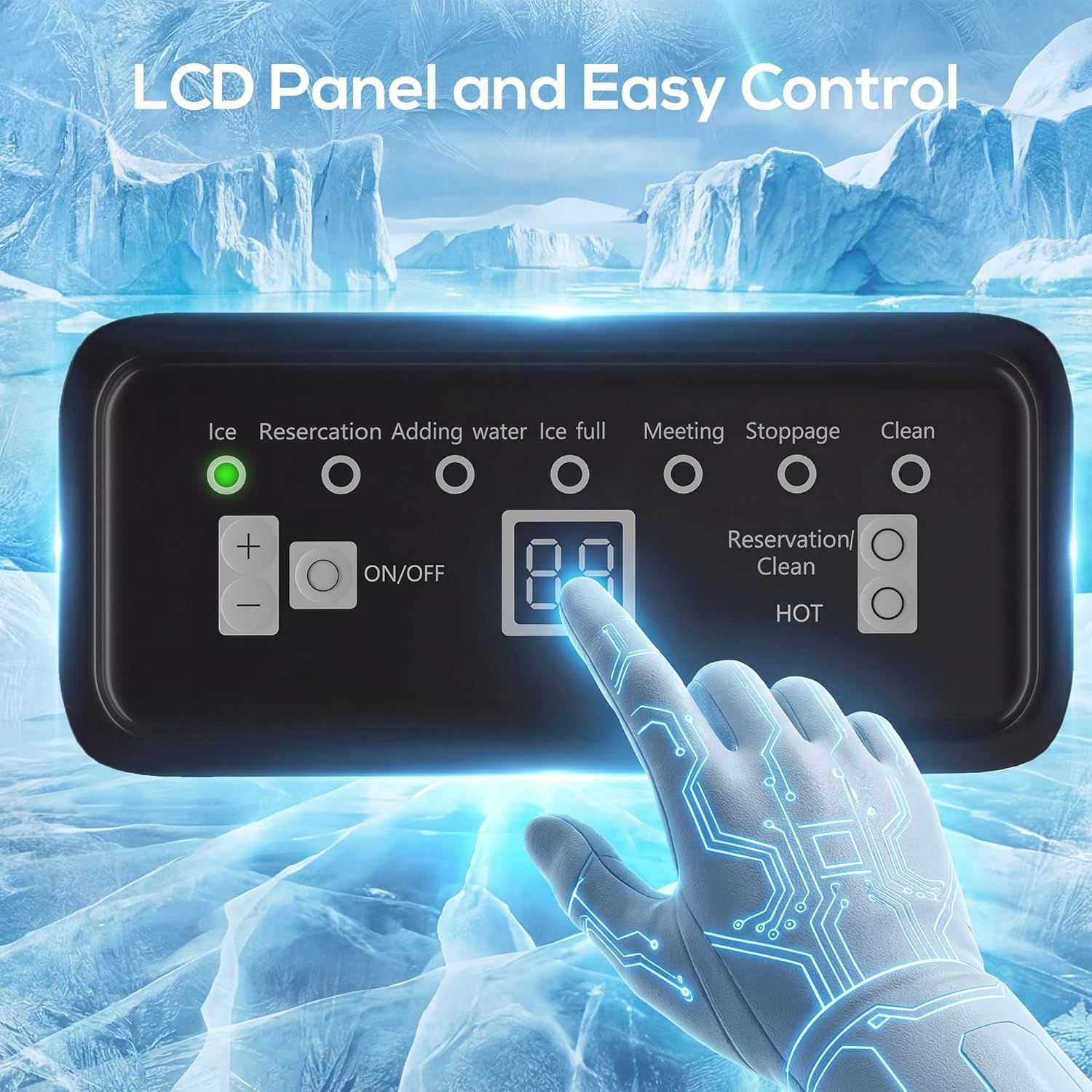 Commercial Ice Maker Machine 36KG/24H Stainless Steel Self Cleaning Ice Maker