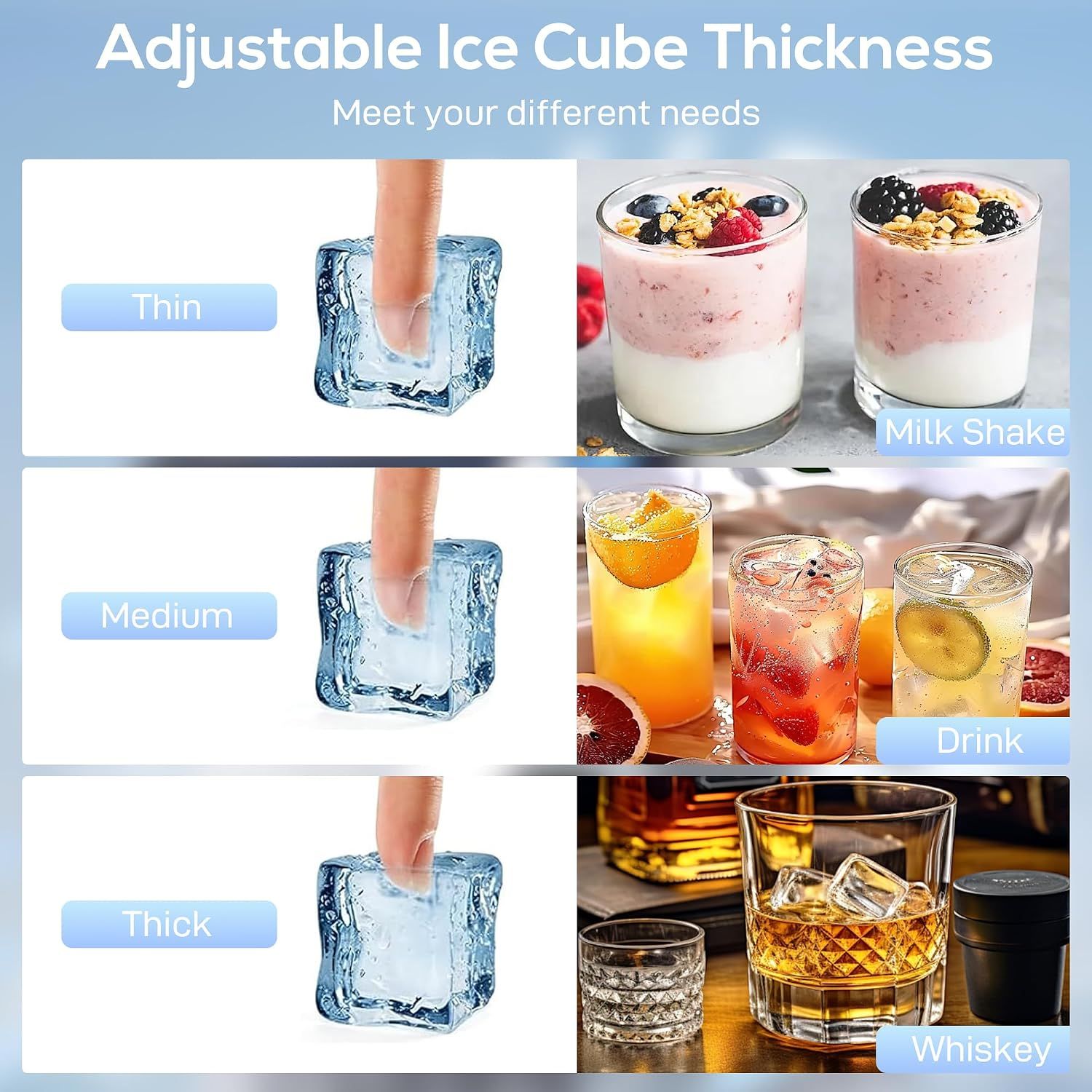 Commercial Ice Maker Machine 36KG/24H Stainless Steel Self Cleaning Ice Maker