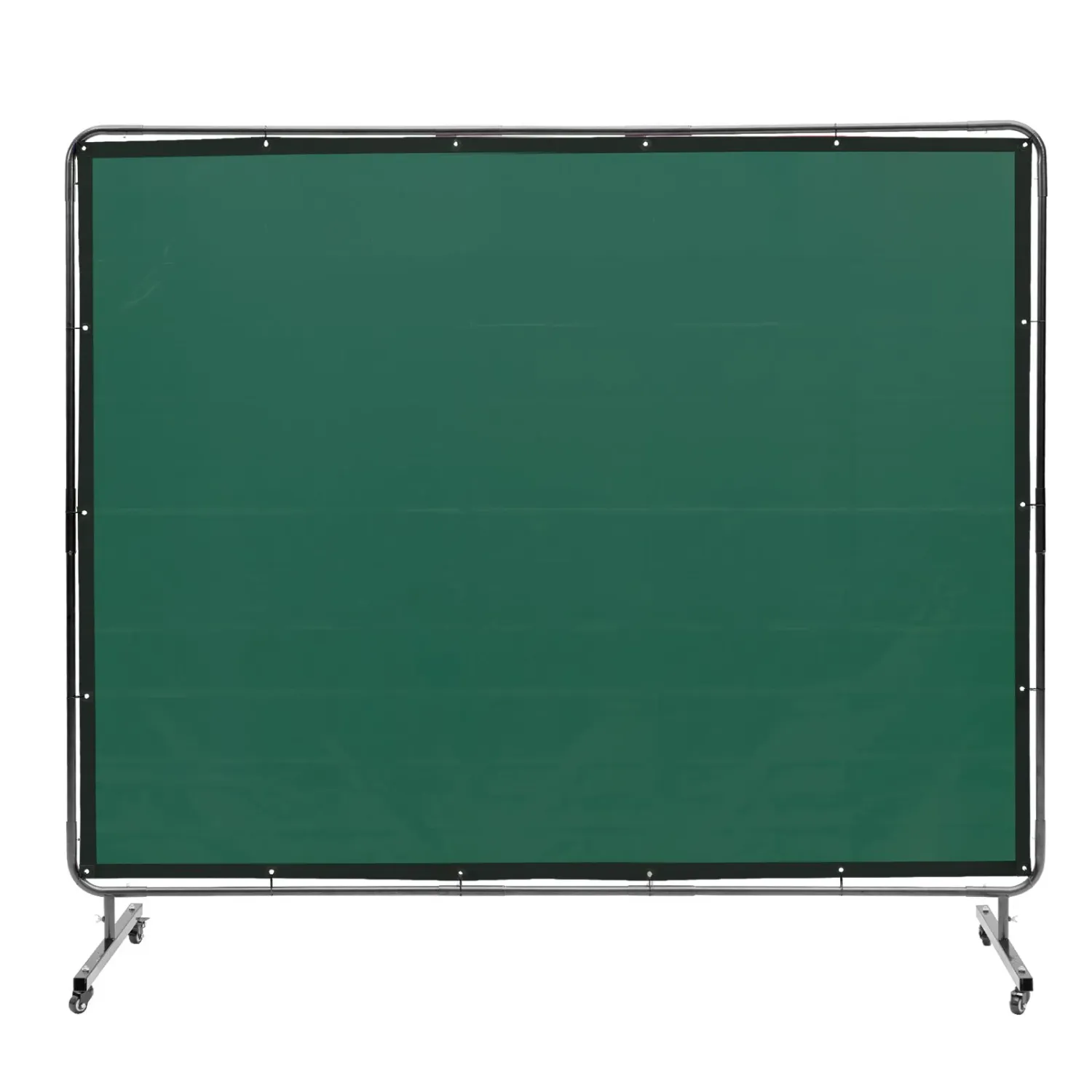 Mobile Welding Curtain Screen with Frame Wheels Green