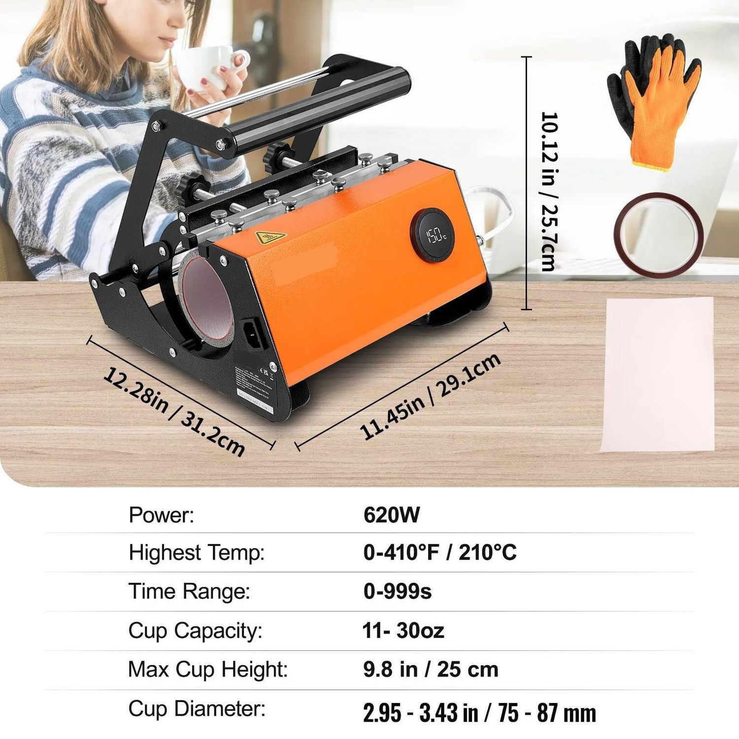 Mug Heat Press Machine for Tumblers, Mugs and Cups
