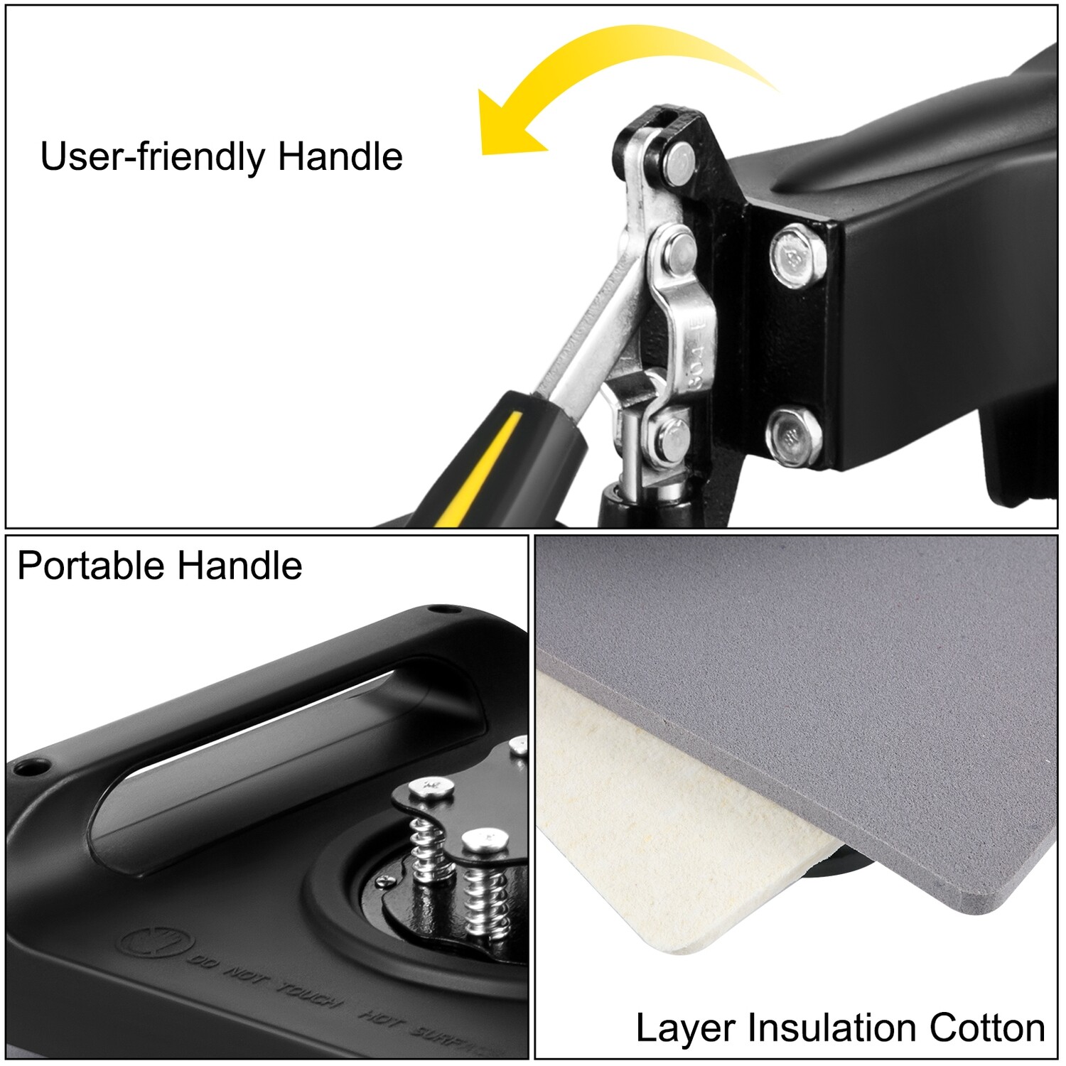 Black Heat Press Machine 12x15 Inch – 5-in-1 Sublimation Press for T-Shirts, Mugs, Hats, and More