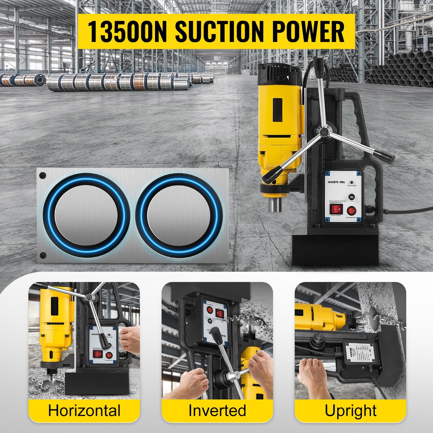 Magnetic Drill 1100W Portable 580 RPM