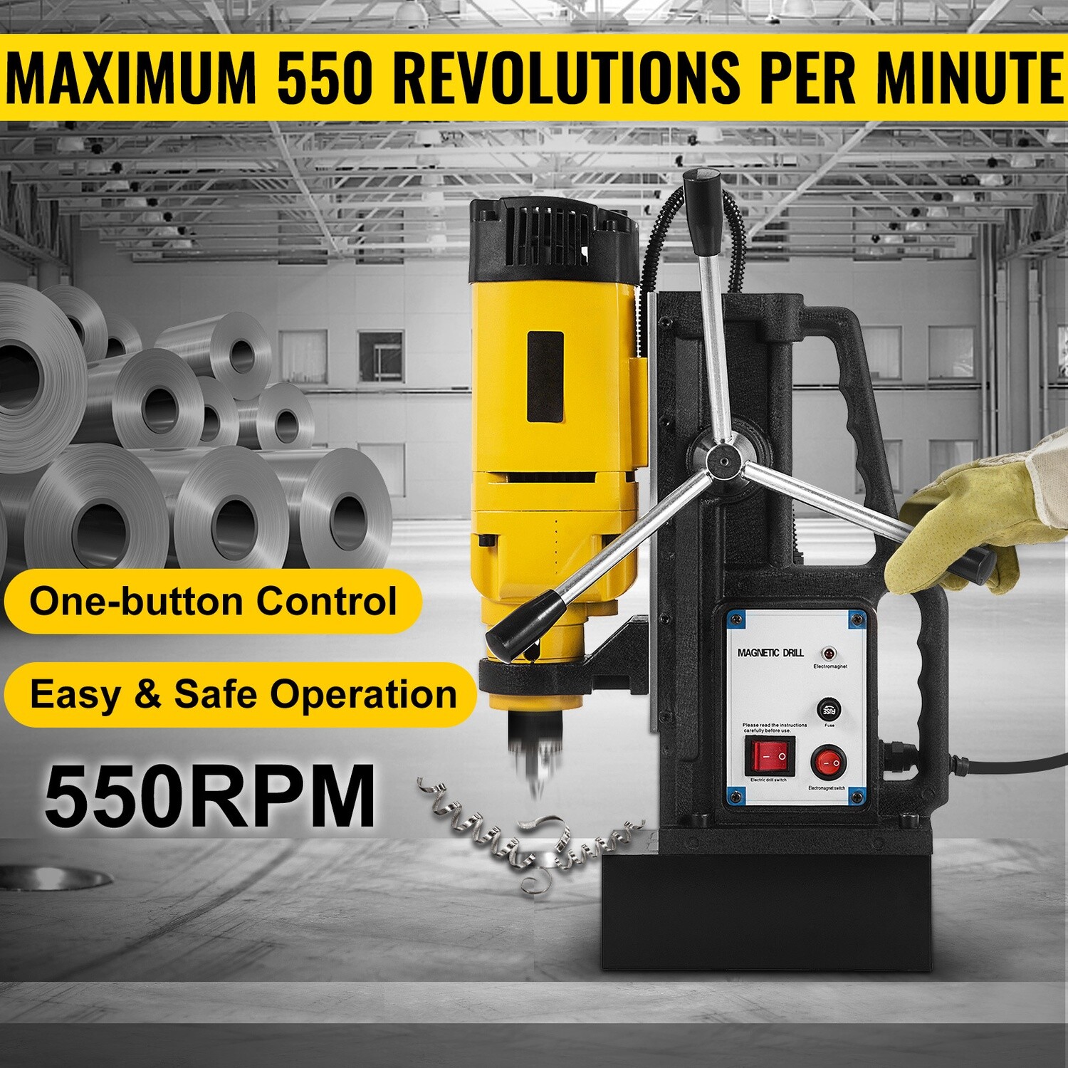 Magnetic Drill 1100W Portable 580 RPM