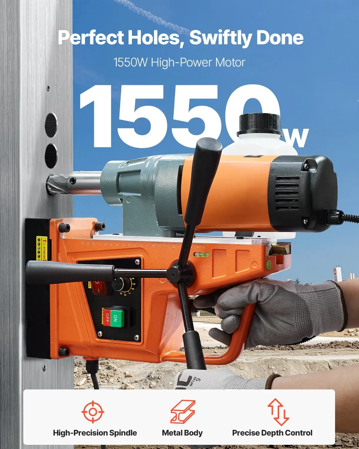 Magnetic Drill 1550W press, 2-Inch Capacity, Variable Speed