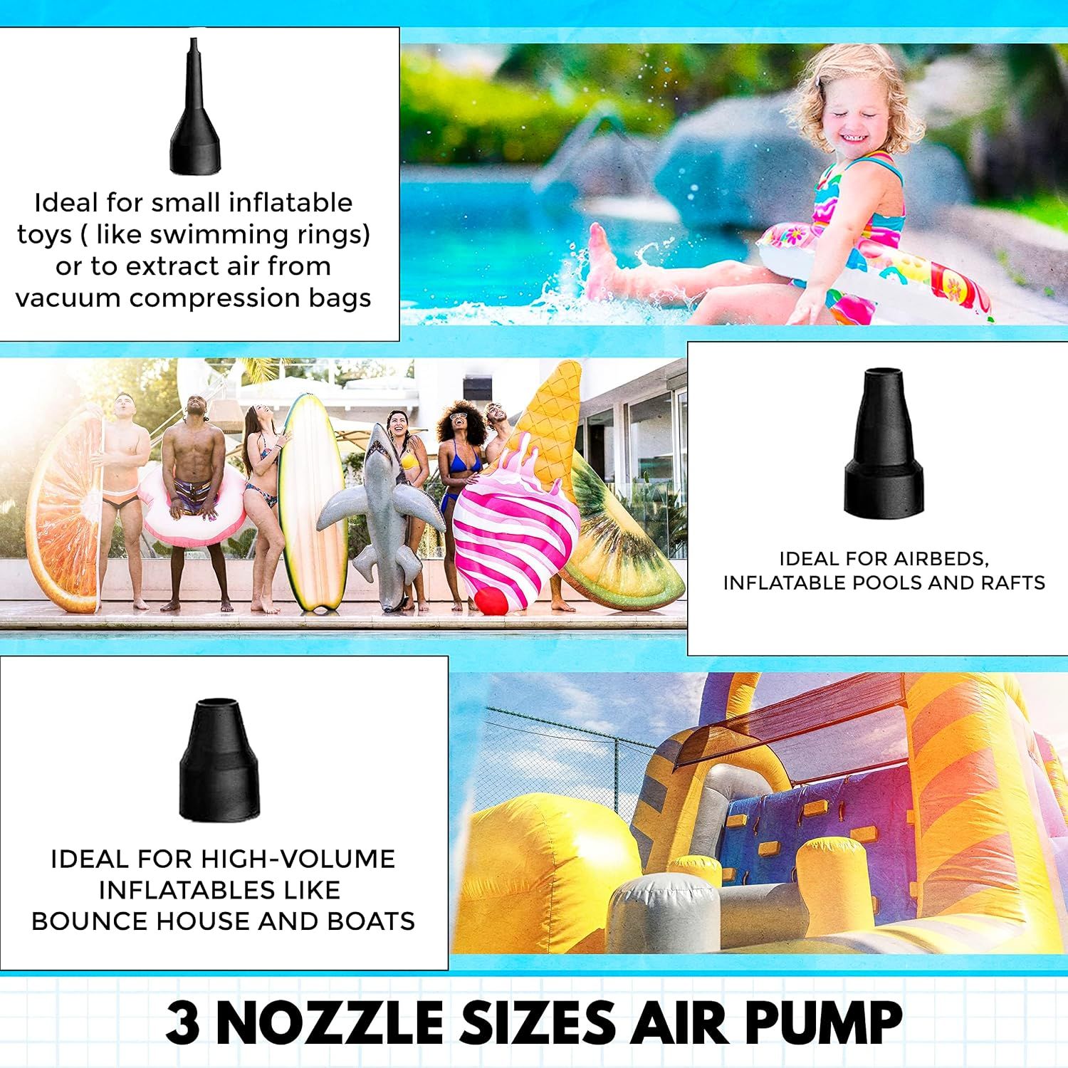 Electric Air Pump Inflator Deflator 12V AC/DC