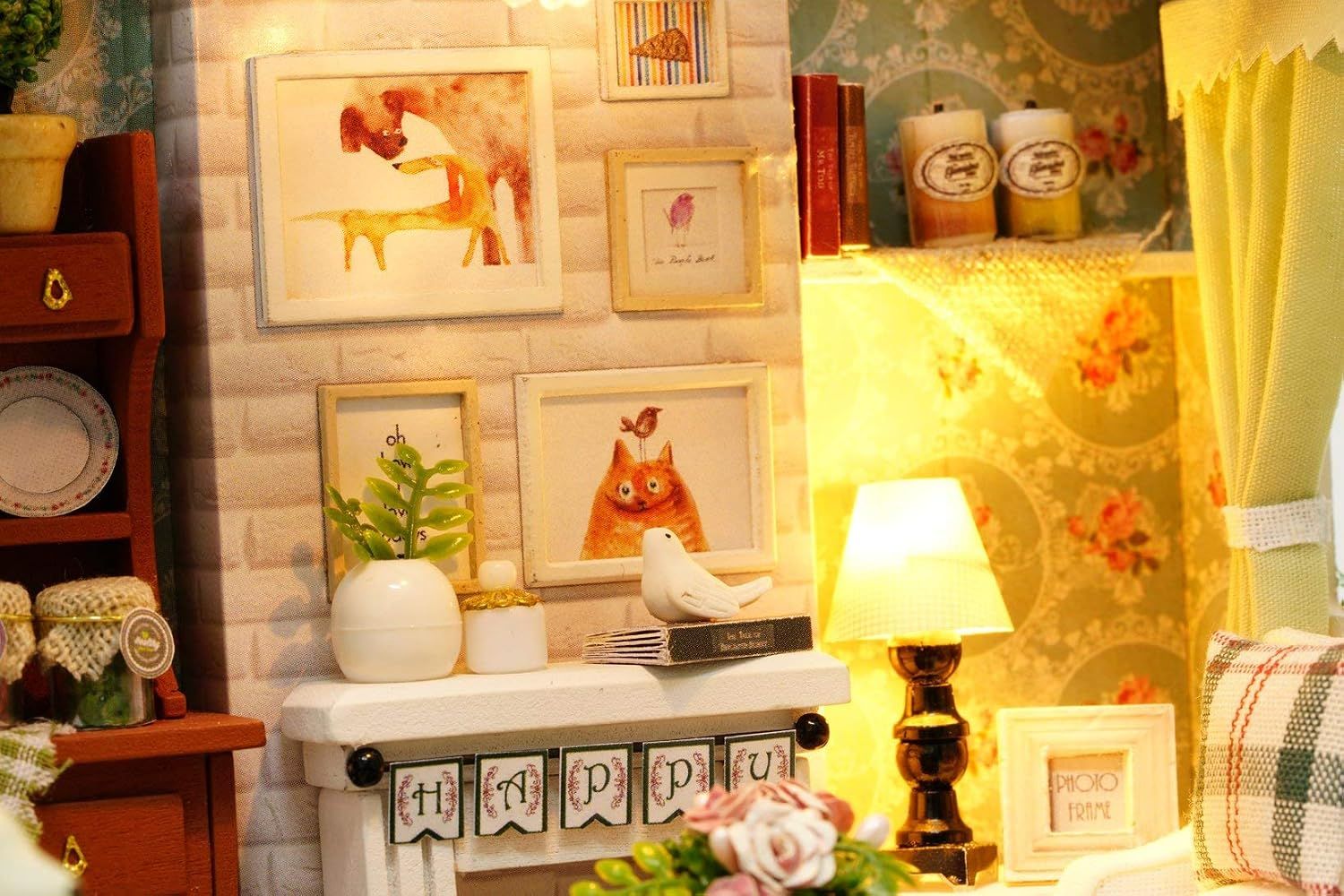 DIY Miniature House Kit with Furniture Retro Decor