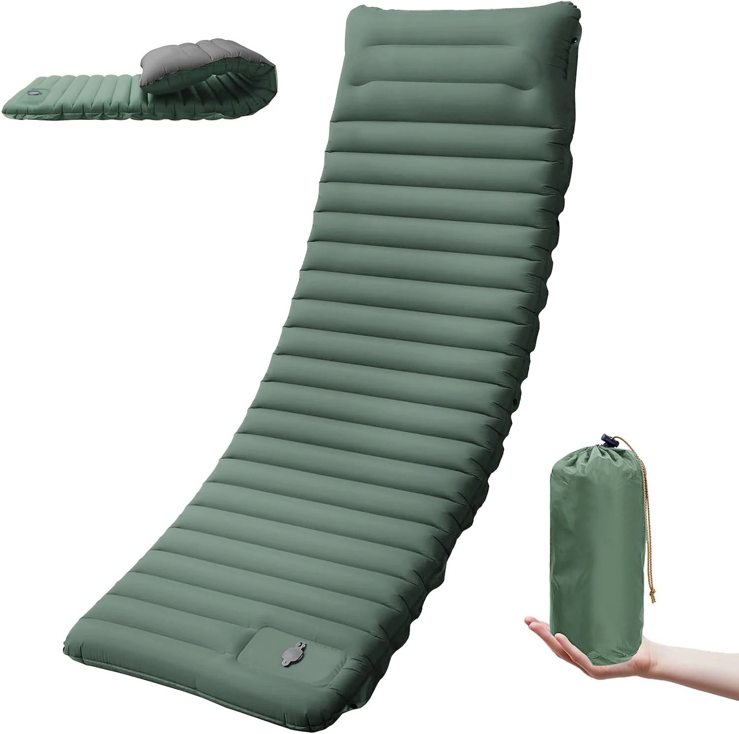 Portable, Foldable,  Inflatable Camping Mattress with Built-In Pump