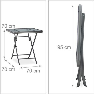 Table for Folding Balcony with Decorative Glass Top