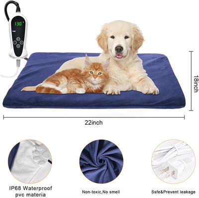 Large Pet Heating Pad 55x45cm Electric Heat Mat for Dogs Cats with Auto Shut-Off