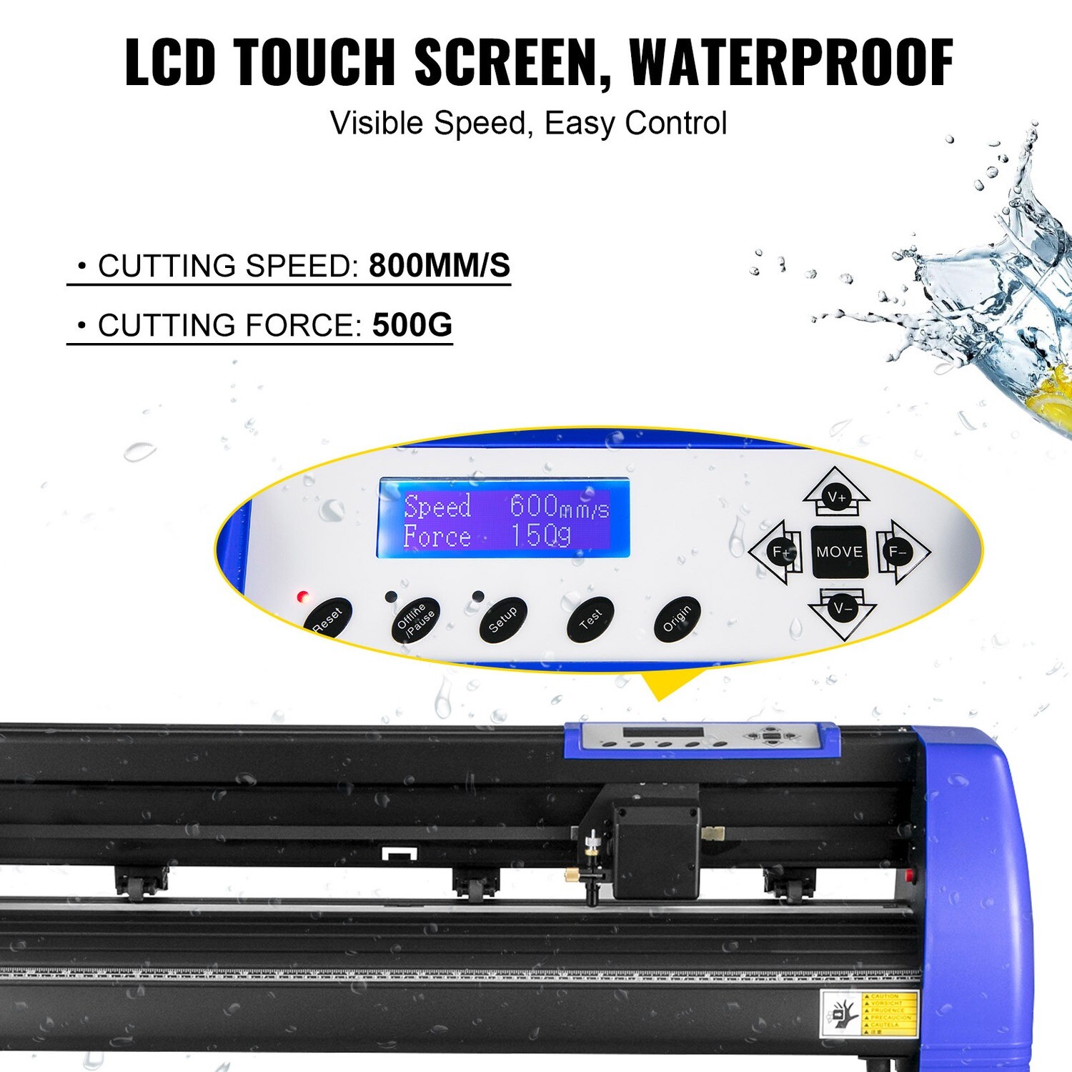 Vinyl Plotter Cutter Machine with Sturdy Floor Stand Adjustable Force and Speed for Sign Making