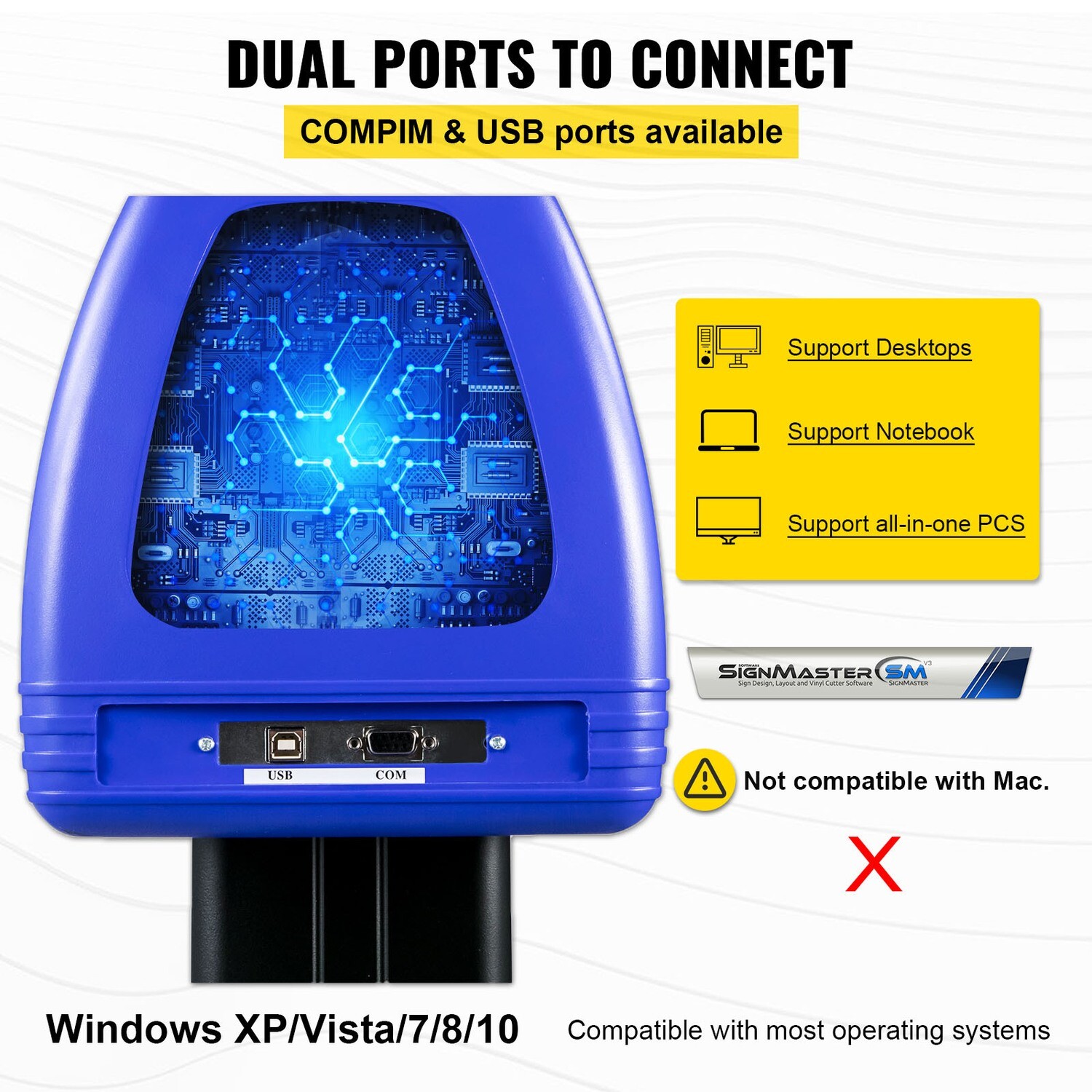 Vinyl Plotter Cutter Machine with Sturdy Floor Stand Adjustable Force and Speed for Sign Making