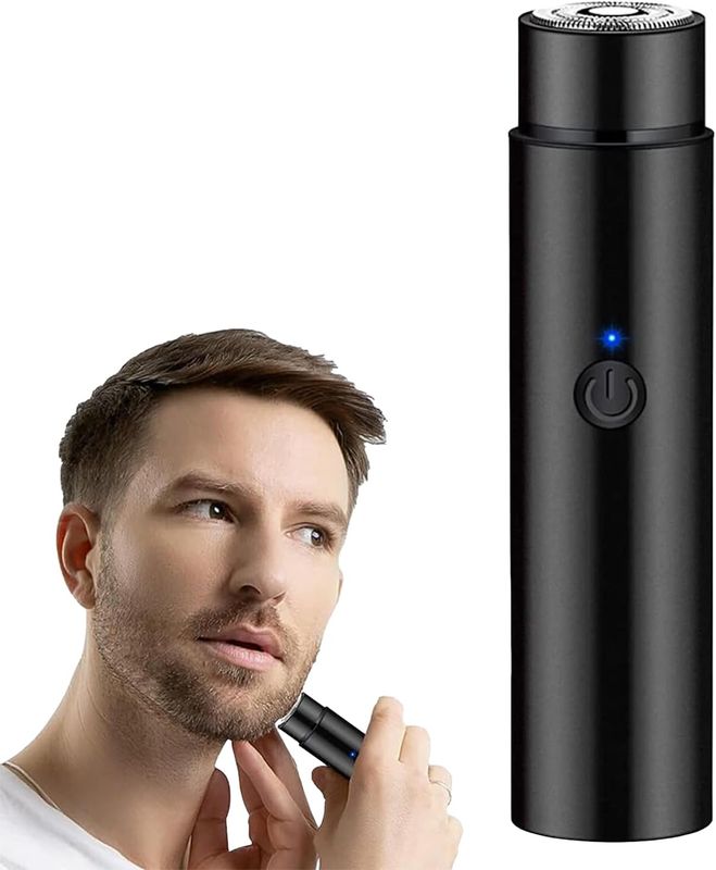 Mini Cordless Men's Rotary Shaver,Waterproof Wet Dry Portable Pocket Razor
