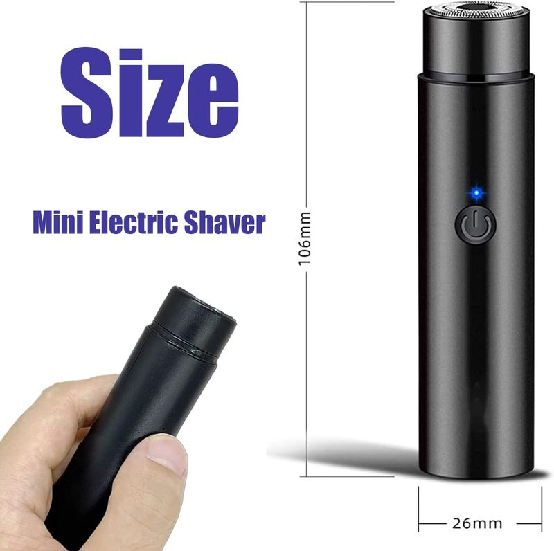Mini Cordless Men's Rotary Shaver,Waterproof Wet Dry Portable Pocket Razor