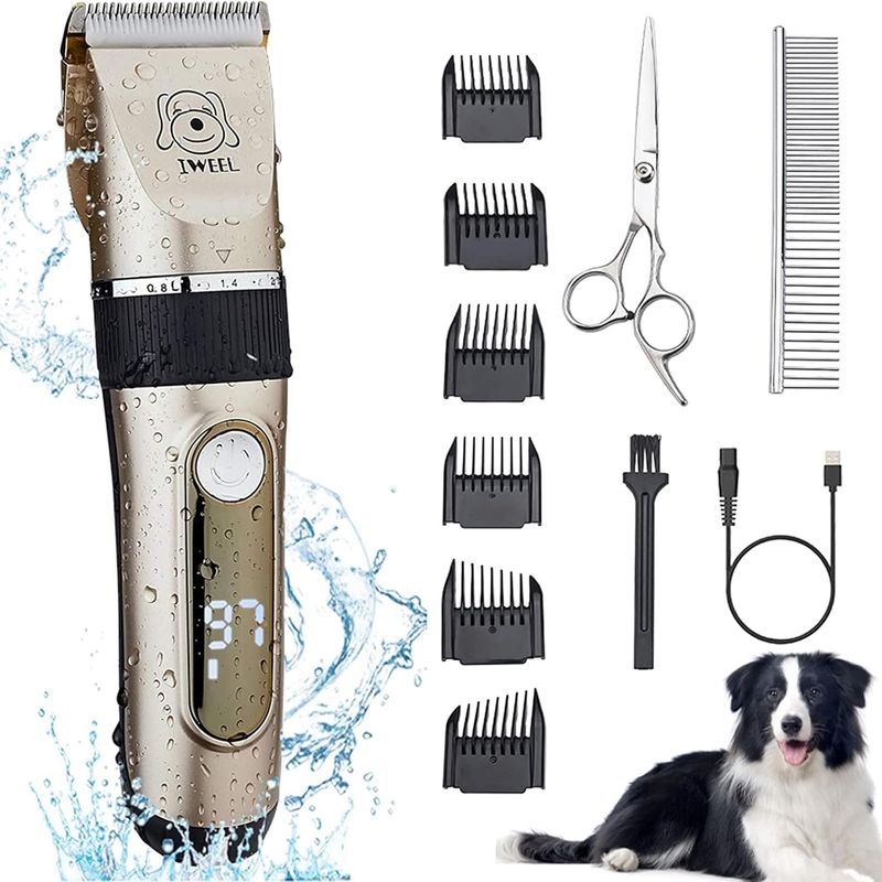 Rechargeable Cordless Pet Clippers Dog Cat Grooming Kit Waterproof Trimmer