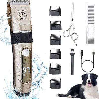 Rechargeable Cordless Pet Clippers Dog Cat Grooming Kit Waterproof Trimmer