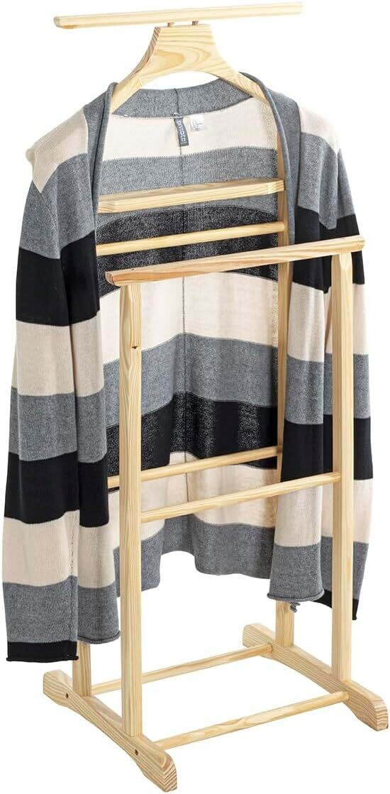 Multifunctional Valet stand with 2 Hangers or Hangers for Men's or Women's Clothes. Ideal for bedroom and dressing room