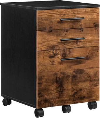 Rolling Industrial 3-Drawer Rolling Filing Cabinet – Mobile Office Storage with Hanging File Compartment