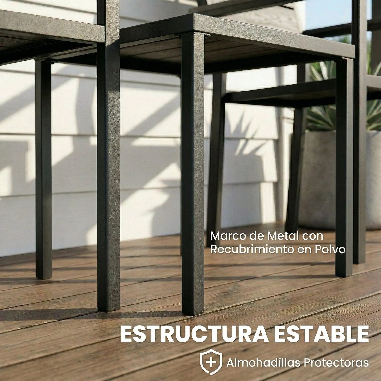 Set of 3-Piece Outdoor Bistro Set – 2 Chairs &amp; Side Table
