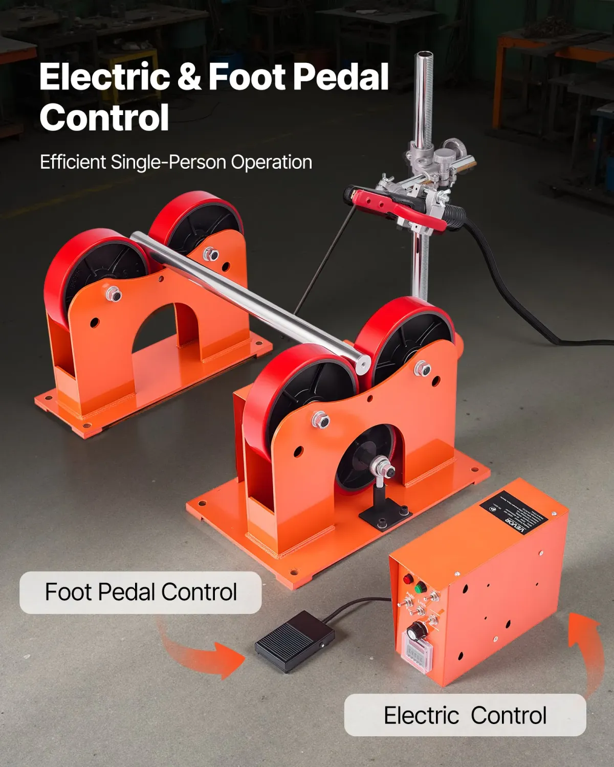 Roll Welding Turning Rolls – 1000 kg Heavy-Duty Pipe &amp; Tank Rotator